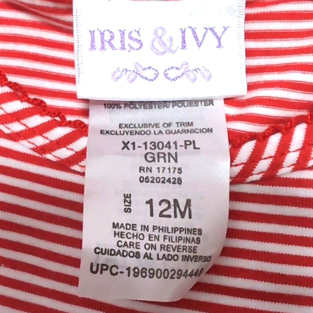 NEW....Iris & Ivy Toddler Nutcracker Stripe Long Sleeve Party Dress....12 Months - Picture 9 of 10